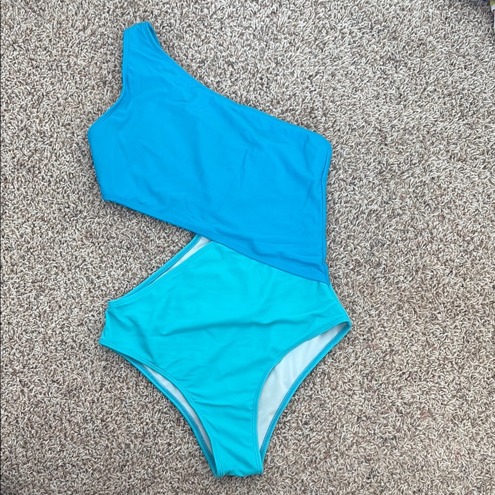 Women’s One Shoulder Blue Swimsuit